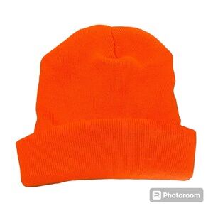Orange knit beanie
